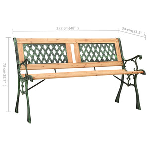 Panchina da Giardino 122 cm in Ghisa e Legno Massello di Abete cod mxl 43207