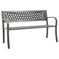 Panchina da Giardino 125 cm in Acciaio Grigia 312039