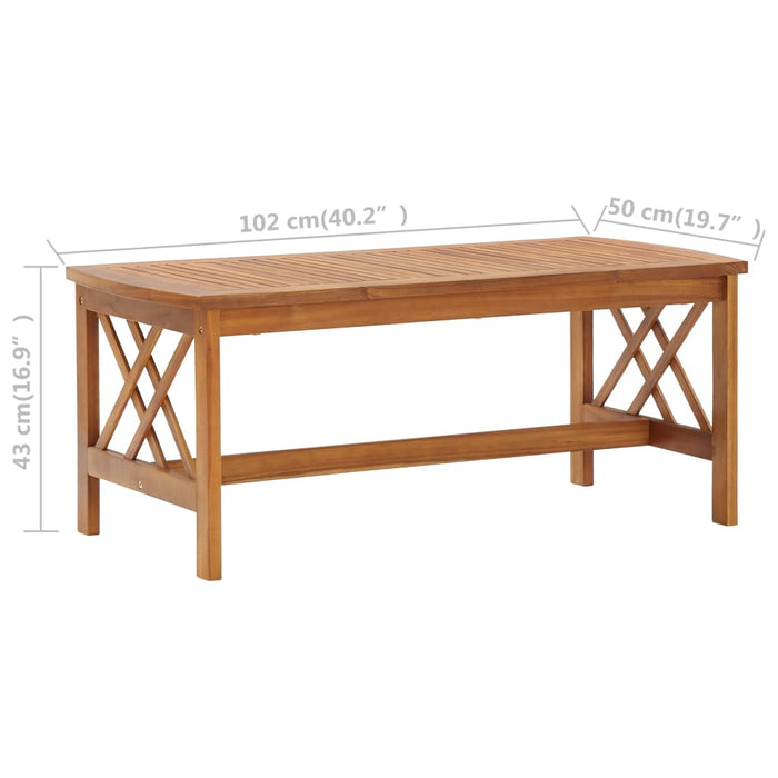 Tavolino da Salotto 102x50x43 cm in Legno Massello di Acacia 310265