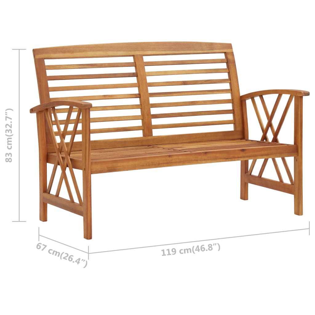 Panchina da Giardino 119 cm in Legno Massello d'Acacia cod mxl 46133