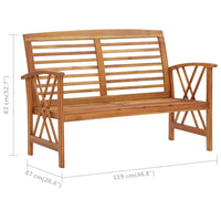 Panchina da Giardino 119 cm in Legno Massello d'Acacia cod mxl 46133