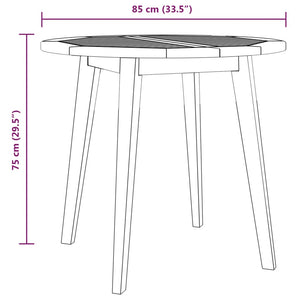 Tavolo da Giardino Ø85x75 cm in Legno Massello di Acacia 310299