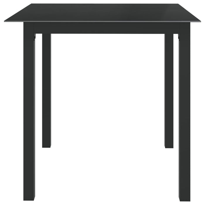 Tavolo da Giardino Nero 80x80x74 cm in Alluminio e Vetro cod mxl 34203