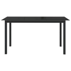 Tavolo da Giardino Nero 150x90x74cm in Alluminio e Vetro cod mxl 34519