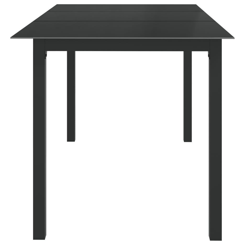 Tavolo da Giardino Nero 150x90x74cm in Alluminio e Vetro cod mxl 34519