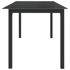 Tavolo da Giardino Nero 190x90x74 cm in Alluminio e Vetro cod mxl 34533