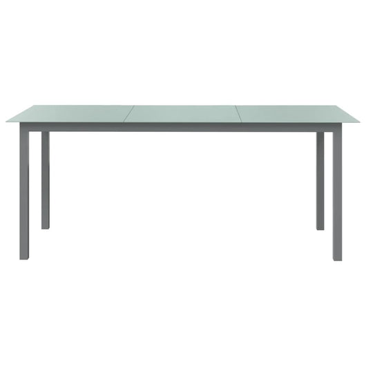 Tavolo da Giardino Grigio Chiaro 190x90x74cm Alluminio e Vetro cod mxl 47300