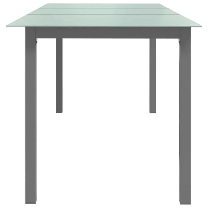 Tavolo da Giardino Grigio Chiaro 190x90x74cm Alluminio e Vetro cod mxl 47300