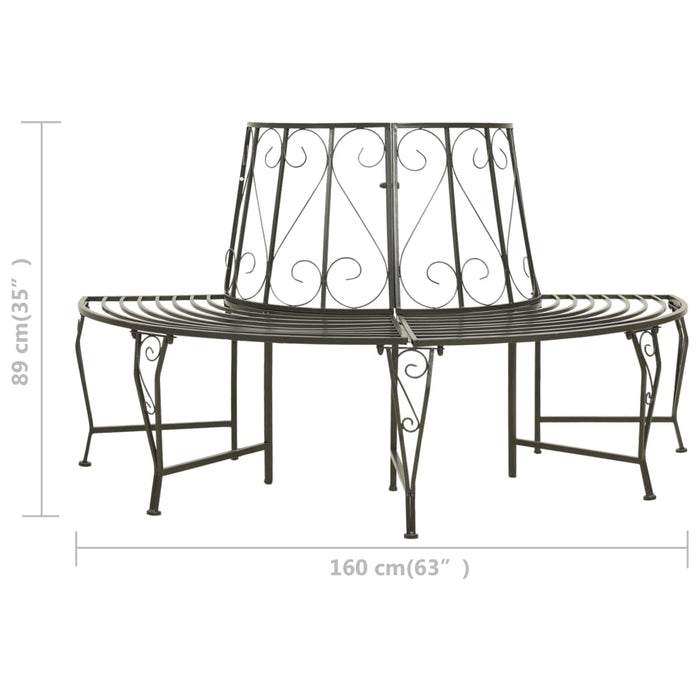 Panchina Semicircolare per Albero 160 cm in Acciaio cod mxl 46099