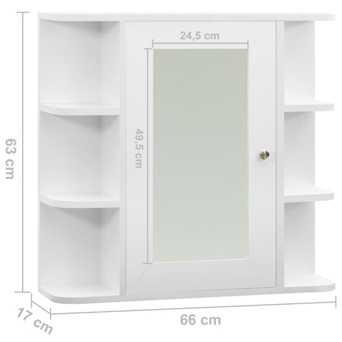 Armadietto a Specchio Bianco 66x17x63 cm in MDF cod mxl 68070