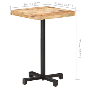 Tavolino da Bistrot Quadrato 50x50x75 cm Legno di Mango Grezzo cod mxl 58867