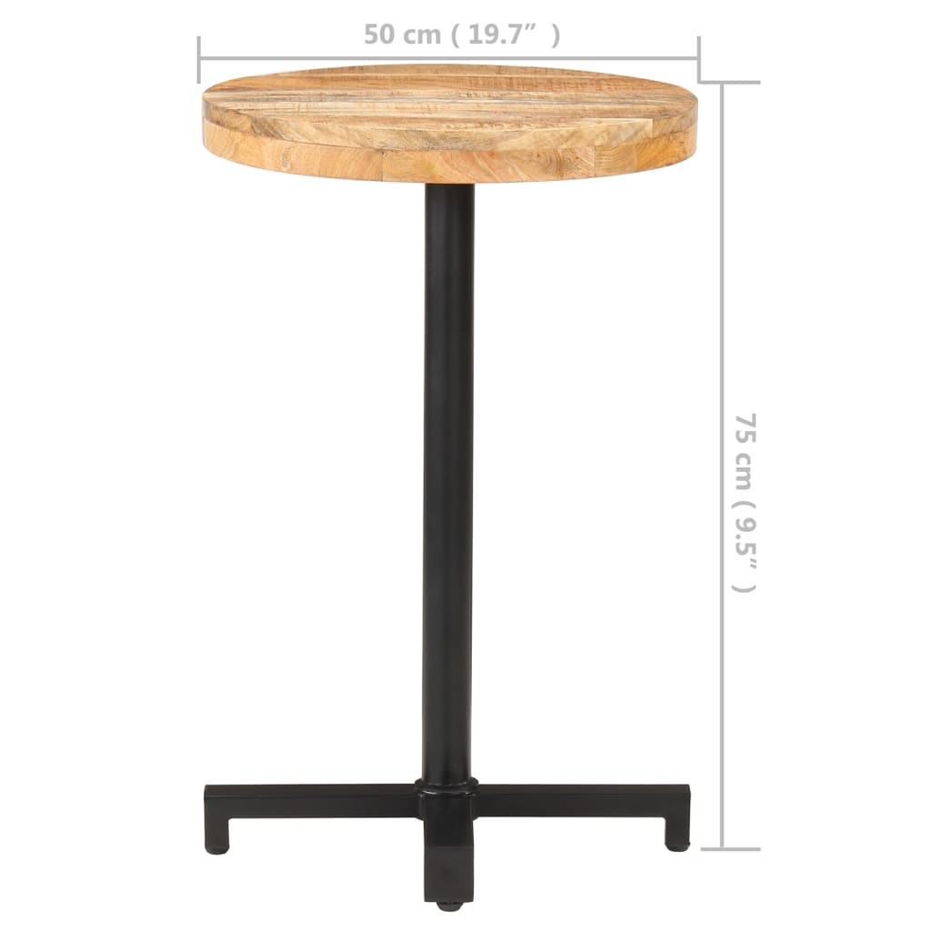 Tavolino da Bistrot Rotondo Ø50x75 cm in Legno di Mango Grezzo cod mxl 58851