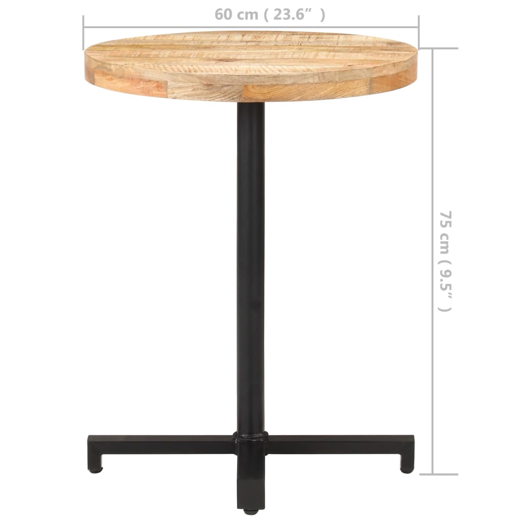 Tavolino da Bistrot Rotondo Ø60x75 cm in Legno di Mango Grezzo cod mxl 58855