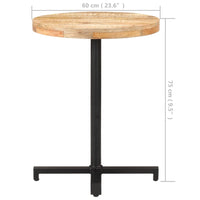 Tavolino da Bistrot Rotondo Ø60x75 cm in Legno di Mango Grezzo cod mxl 58855