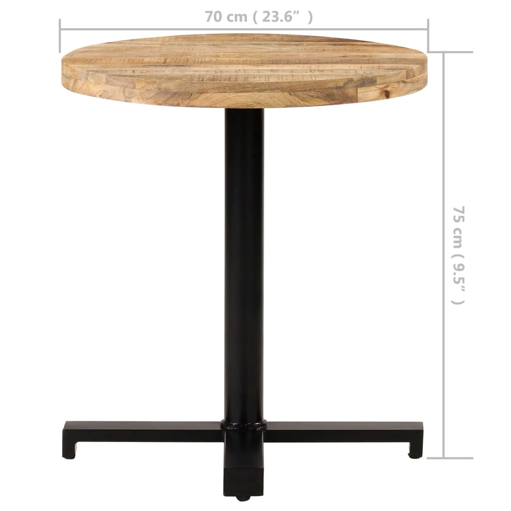 Tavolino da Bistrot Rotondo Ø70x75 cm in Legno di Mango Grezzo cod mxl 58872