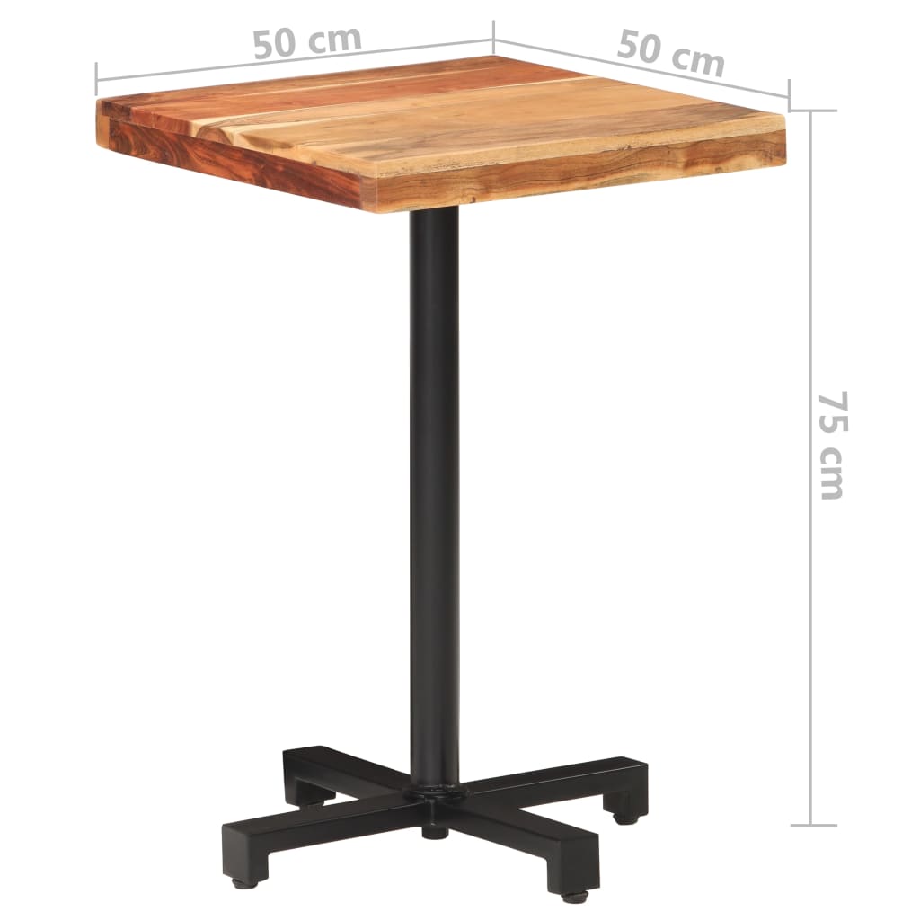 Tavolino da Bistrot Quadrato 50x50x75 cm in Massello di Acacia 320274