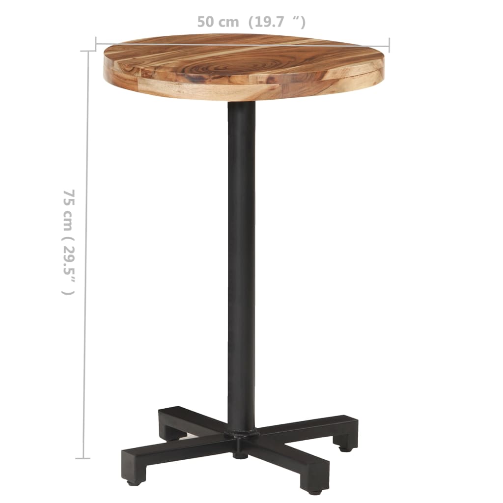 Tavolino da Bistrot Rotondo Ø50x75 cm in Legno di Acacia cod mxl 16033