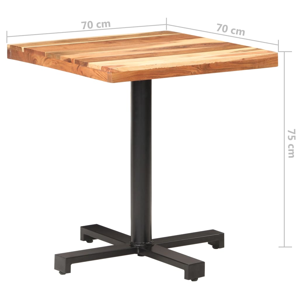 Tavolino da Bistrot Quadrato 70x70x75 cm in Massello di Acacia cod mxl 13169