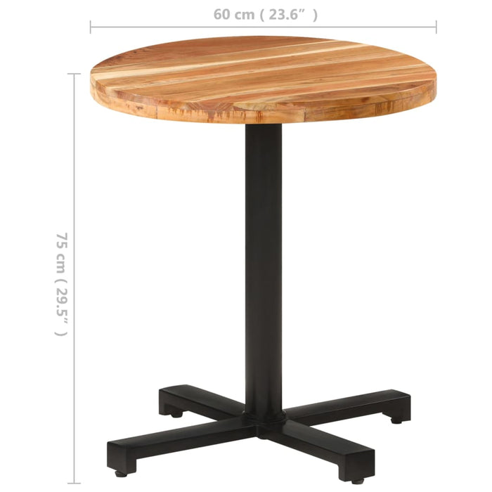 Tavolo da Bistrot Rotondo Ø70x75 cm Legno Massello di Acacia 320279