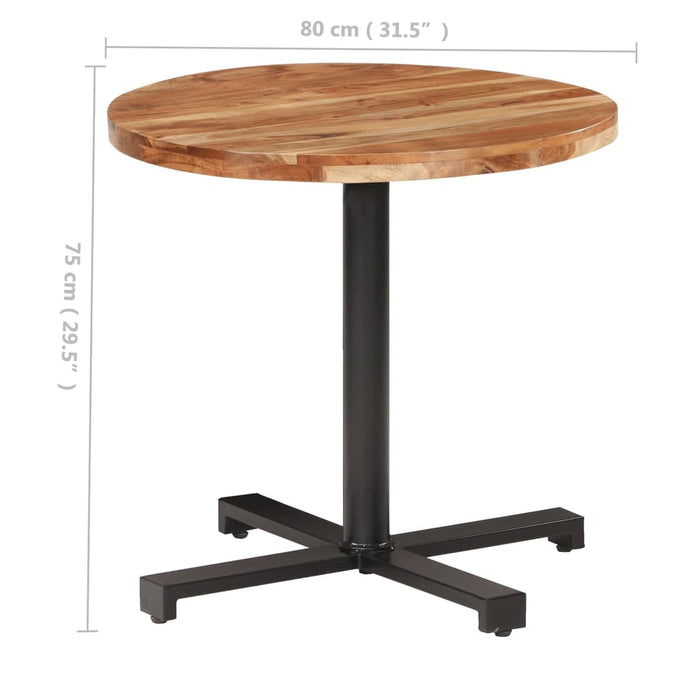 Tavolino da Bistrot Rotondo Ø80x75 cm in Legno di Acacia cod mxl 24699