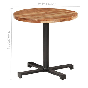 Tavolino da Bistrot Rotondo Ø80x75 cm in Legno di Acacia 320281