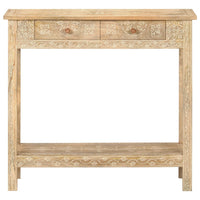 Tavolo Consolle 80x35x74 cm in Legno Massello di Mango