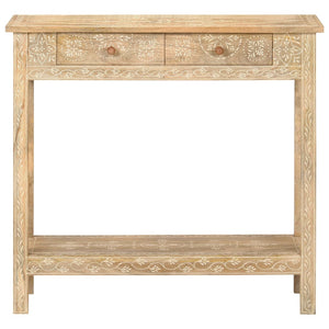 Tavolo Consolle 80x35x74 cm in Legno Massello di Mango