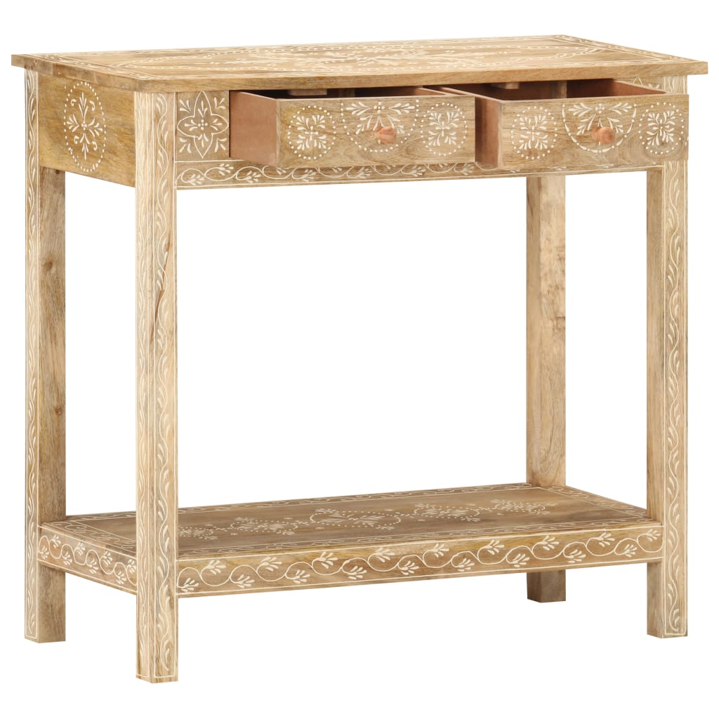 Tavolo Consolle 80x35x74 cm in Legno Massello di Mango