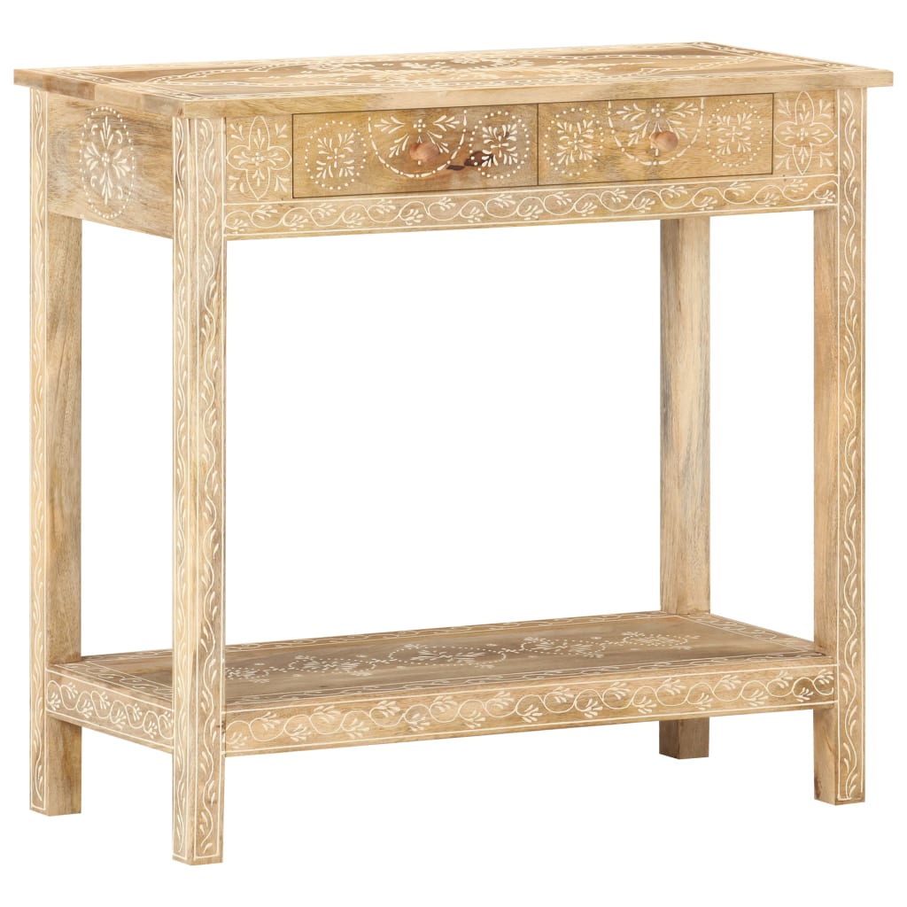 Tavolo Consolle 80x35x74 cm in Legno Massello di Mango