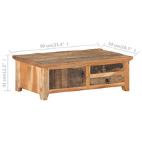 Tavolino da Caffè 90x50x35 cm in Legno Massello di Recupero cod mxl 25190