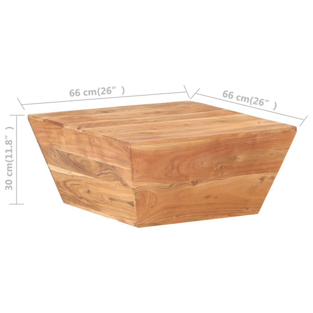 Tavolino da Caffè a Forma di V 66x66x30 cm in Legno di Acacia cod mxl 11856