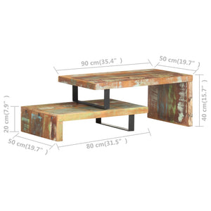 Set Tavolini da Salotto 2 pz in Legno Massello di Recupero 320393