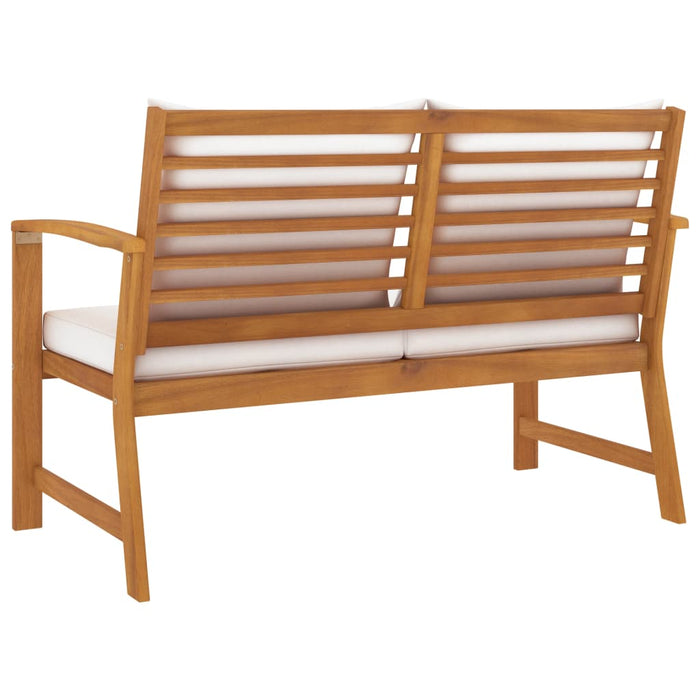 Panca da Giardino 120 cm con Cuscino Crema in Legno di Acacia 311829