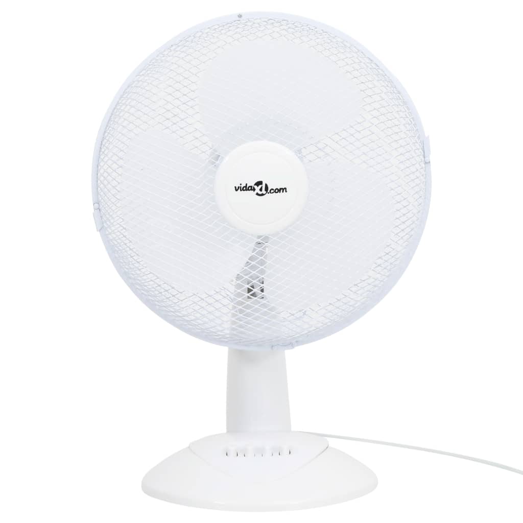 Ventilatore da Tavolo a 3 Velocità 30 cm 40 W Bianco cod mxl 42731