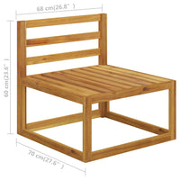 Set Divani da Giardino 2 pz con Cuscini Bianco Crema in Acacia 311857