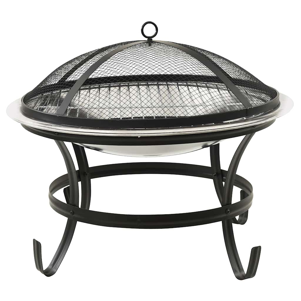 Braciere e Barbecue 2in1 e Attizzatoio 56x56x49 cm Acciaio Inox 313351