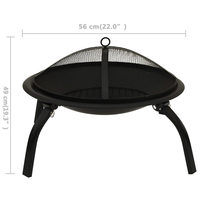 Braciere e Barbecue 2 in 1 con Attizzatoio 56x56x49 cm Acciaio cod mxl 70977