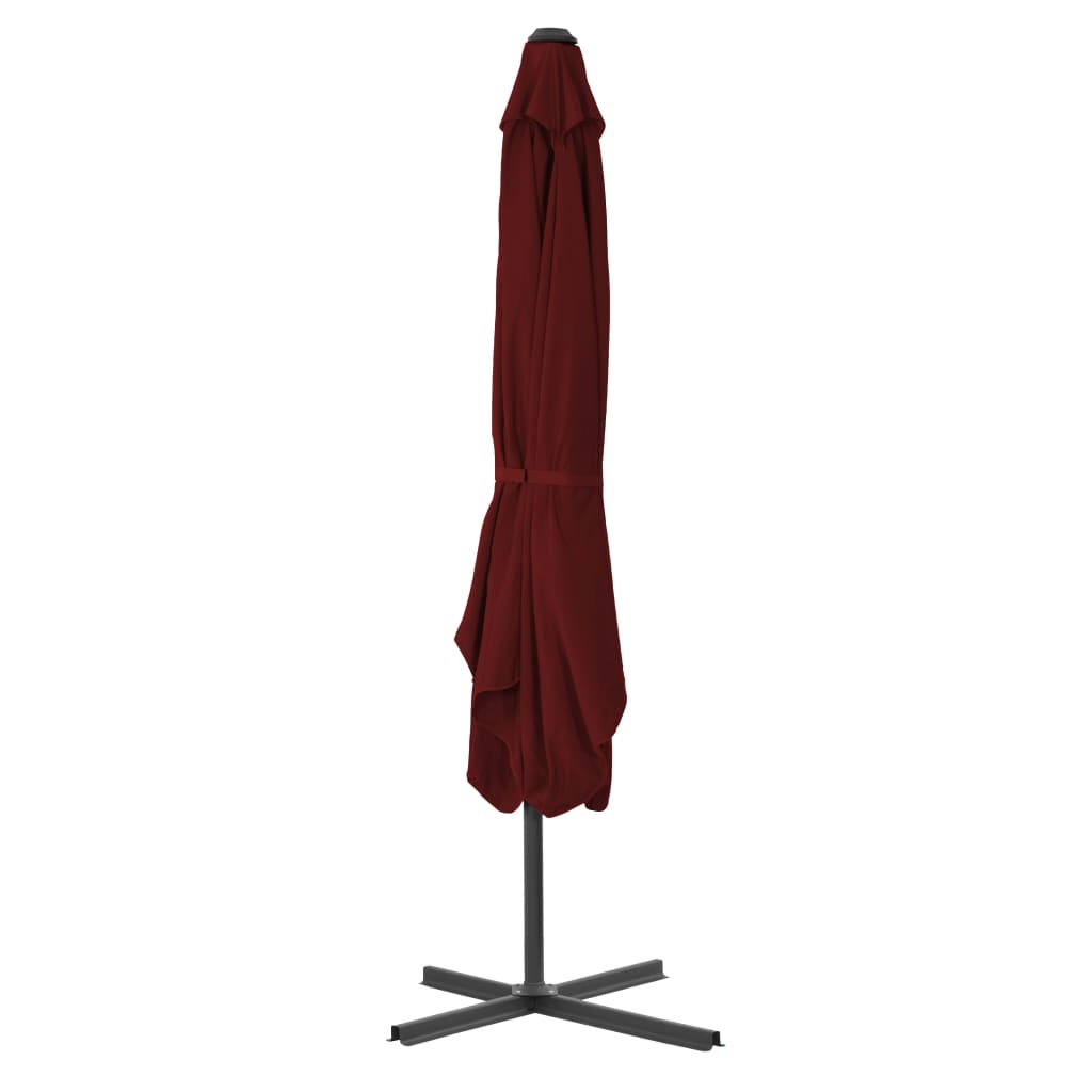 Ombrellone con Palo in Acciaio Rosso Bordò 250x250x230 cm 312514