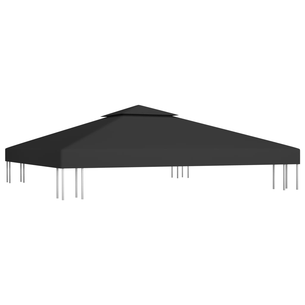 Copertura Superiore per Gazebo a 2 Strati 310 g/m² 3x3 m Nera 312072