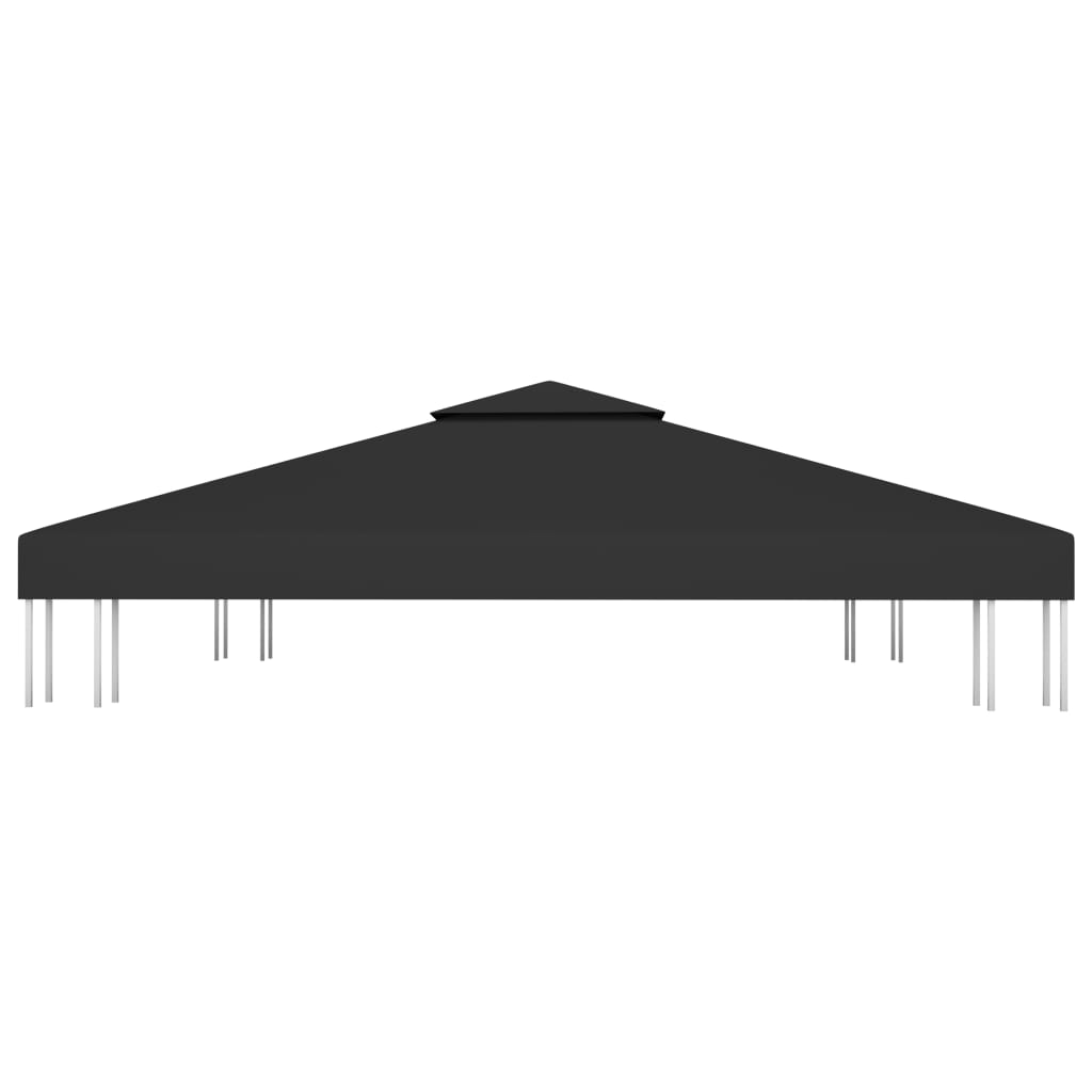 Copertura Superiore per Gazebo a 2 Strati 310 g/m² 3x3 m Nera 312072