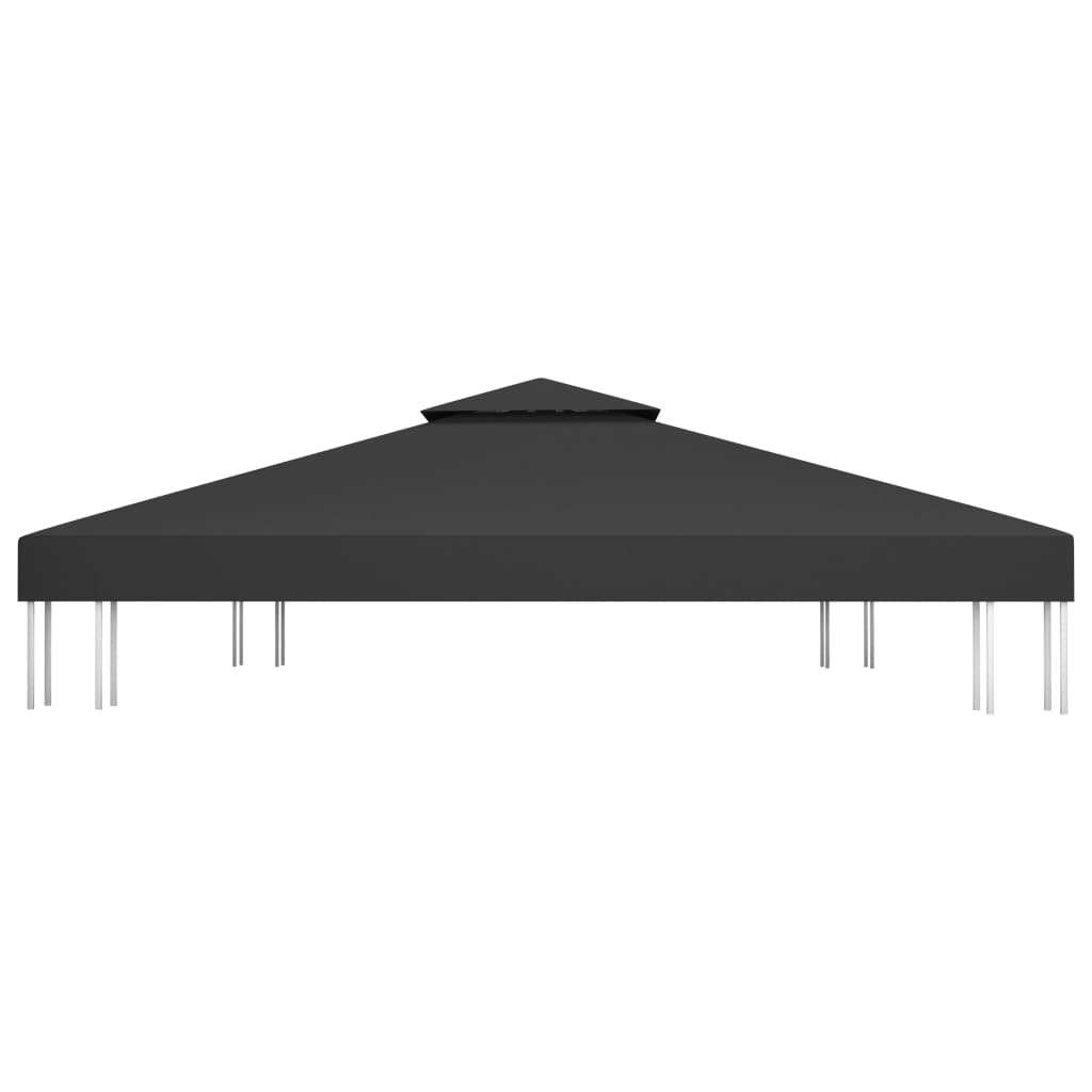 Copertura Superiore per Gazebo a 2 Strati 310 g/m² 4x3 m Nera 312075