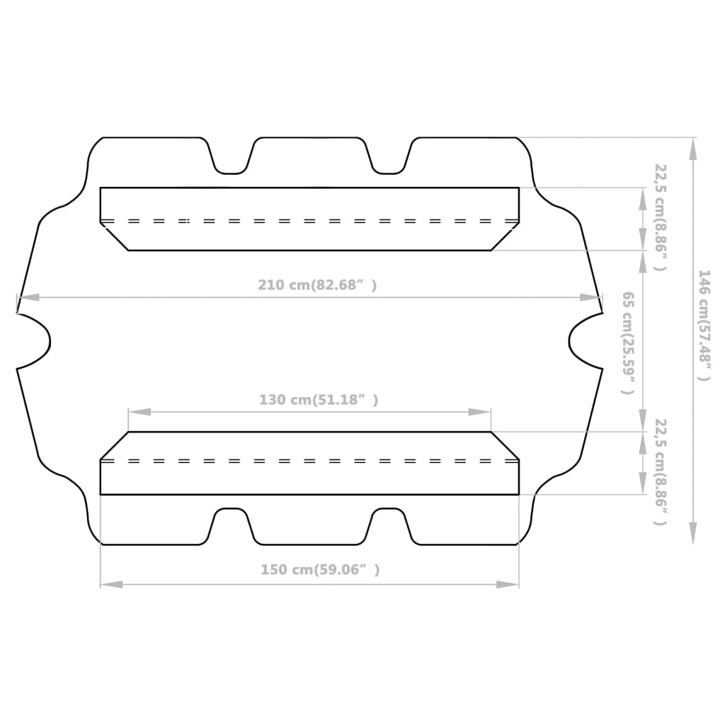 Baldacchino per Dondolo da Giardino Antracite 150/130x70/105cm 312099