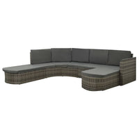 Set Divani da Giardino 4 pz con Cuscini in Polyrattan Grigio 312176