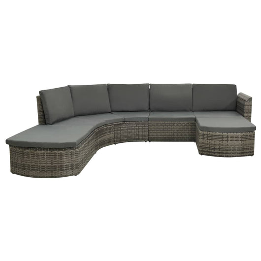 Set Divani da Giardino 4 pz con Cuscini in Polyrattan Grigio 312176