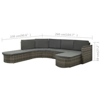 Set Divani da Giardino 4 pz con Cuscini in Polyrattan Grigio 312176