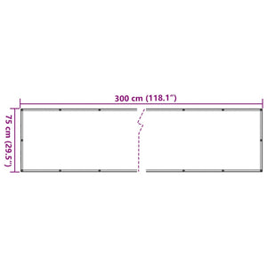 Paravento da Balcone Antracite 75x300 cm in Tessuto Oxford 134864