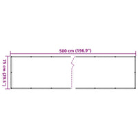 Paravento Balcone Antracite 75x500 cm in Tessuto Oxford 134866