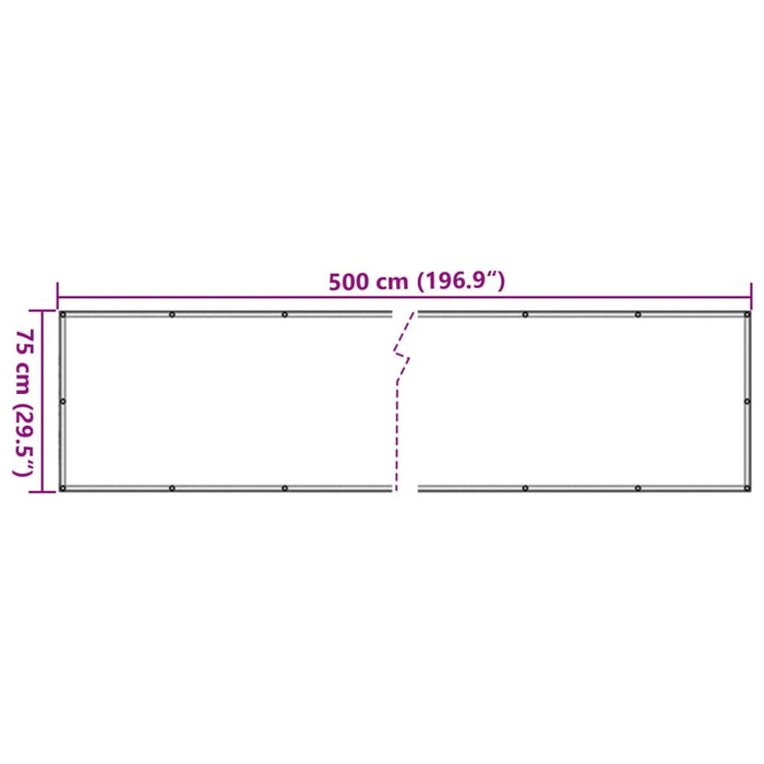 Paravento Balcone Antracite 75x500 cm in Tessuto Oxford 134866