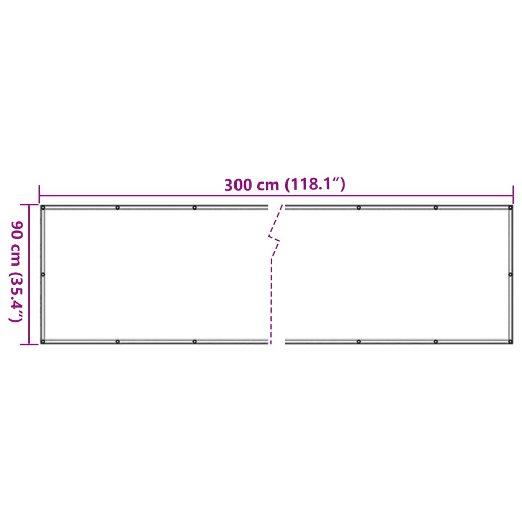 Paravento da Balcone Antracite 90x300 cm in Tessuto Oxford cod mxl 15135