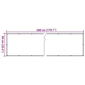 Paravento da Balcone Antracite 90x300 cm in Tessuto Oxford cod mxl 15135